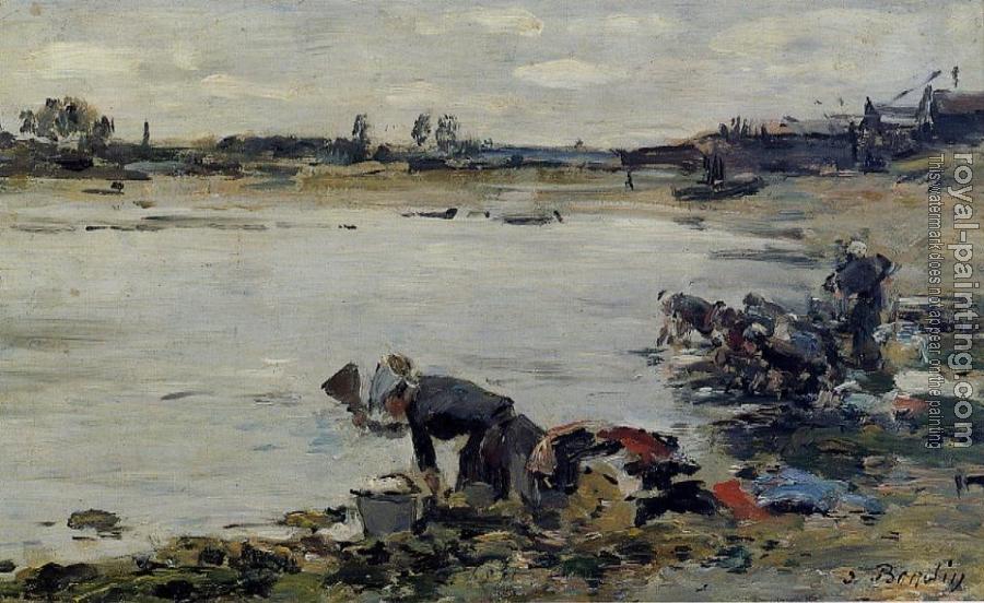 Eugene Boudin : Laundresses on the Bankes of the Touques XIII